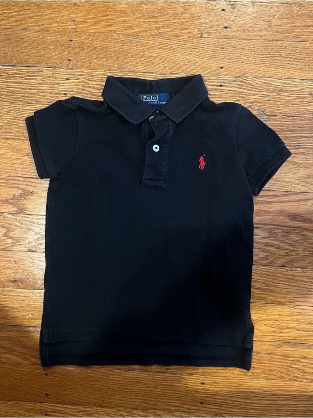 Polo by Ralph Lauren Kids Black Polo Shirt with Red horse